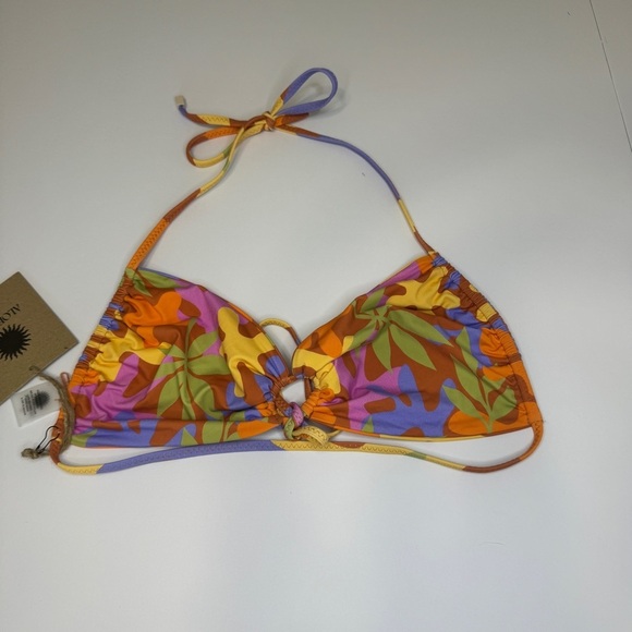 Aloe Aloe “Scrunch Top” Bikini Top Shave Ice Print | Size L NWT - Picture 2 of 7